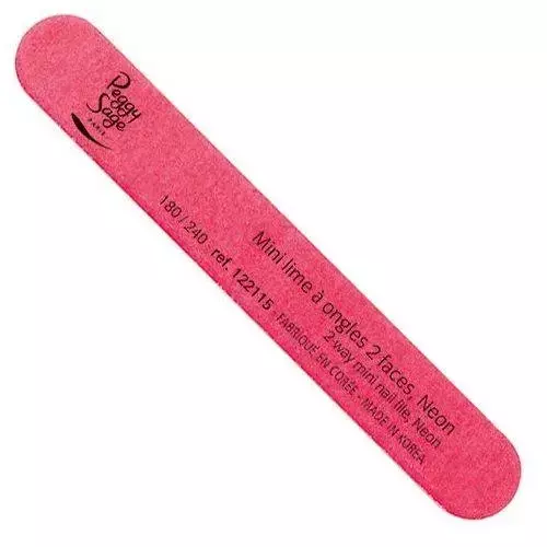 Peggy Sage 2-Way Mini Nail File pilnik do paznokci dwustronny 180/240 różowy 1szt