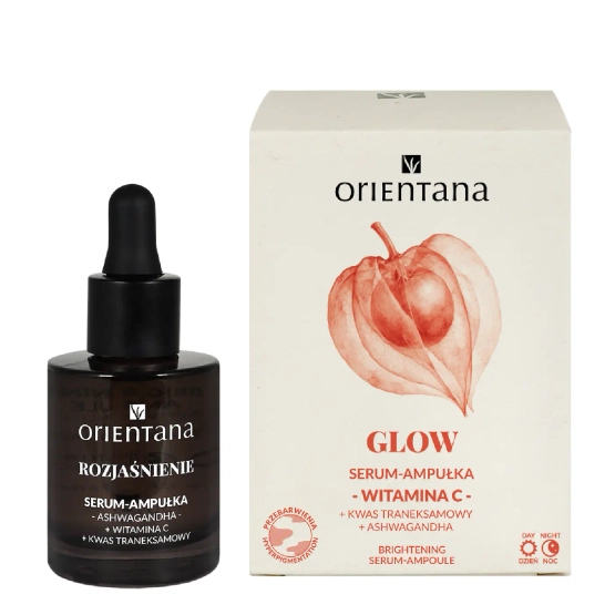 Orientana ASHWAGANDHA Serum-ampułka ROZJAŚNIENIE Ashwagandha Witamina C Kwas traneksamowy 30ml