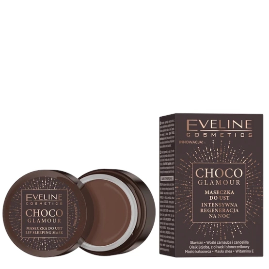 Eveline Cosmetics CHOCO GLAMOUR Intensywnie regenerująca maseczka do ust na noc, 12ml