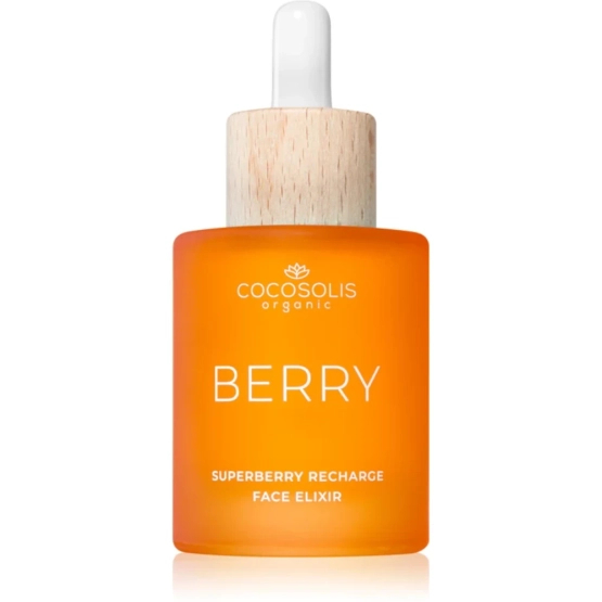 Cocosolis BERRY Superberry Recharge Face Elixir - Super odżywczy i rewitalizujący eliksir do twarzy, z potężną mieszanką organicznych i aktywowanych enzymami olejków 50ml