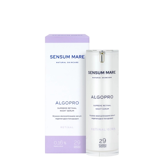 Sensum Mare ALGOPRO R Wysoce skoncentrowane serum regenerująco-korygujące z Retinalem 0,16% i Kompleksem fosfo- ceramidowym - 29 składników aktywnych