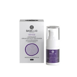 BasicLab Korygujące serum pod oczy z retinalem 0,03%, 20% kompleksem peptydów i czynnikami wzrostu, Redukcja i Stymulacja 15ml