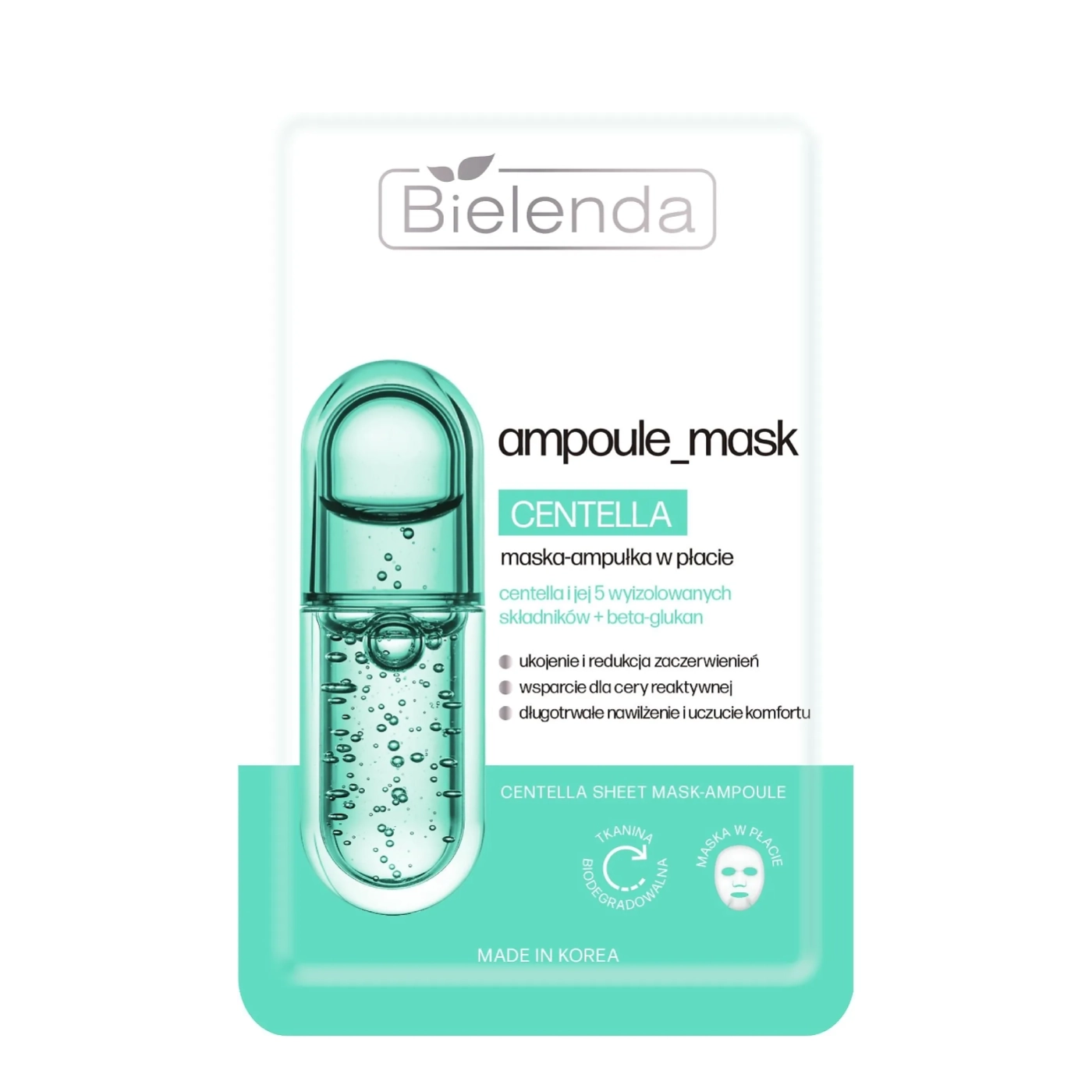Bielenda Ampoule Mask Centella maska-ampułka w płacie 1 sztuka