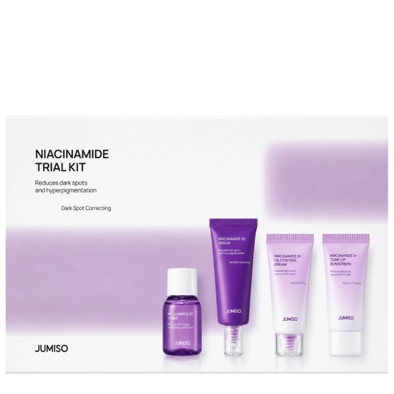 Jumiso Niacinamide Trial Kit - zestaw kosmetyków do twarzy pielęgnacji twarzy z niacynamidem MINI 4x 20ml
