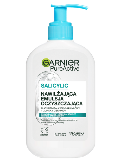 Garnier Pure Active nawilżająca emulsja oczyszczająca do twarzy 250ml