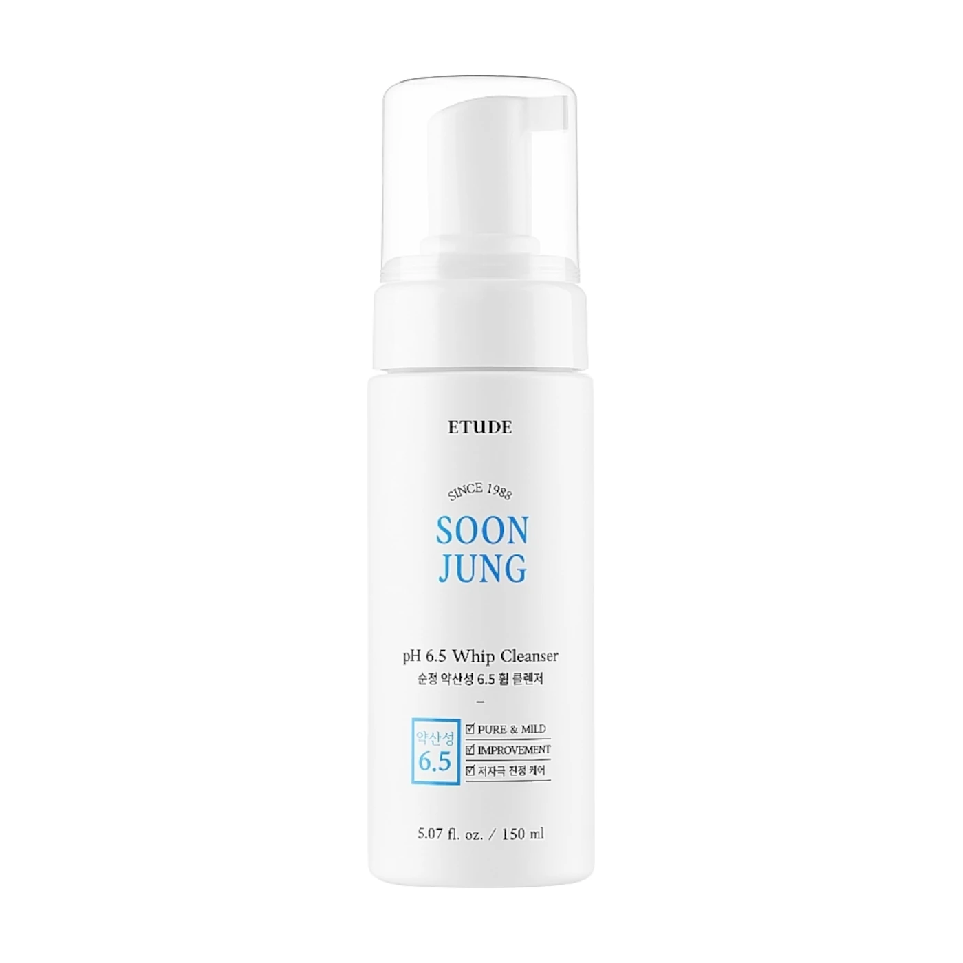 Etude House Soon Jung pH 6,5 Whip Cleanser - Oczyszczająca Pianka do Twarzy 150ml
