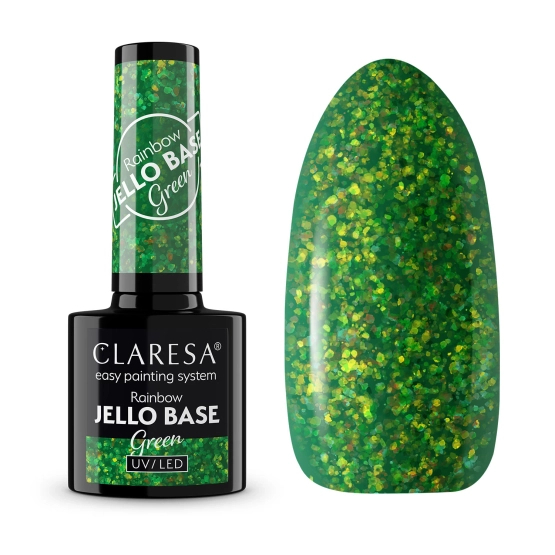 Claresa Nails Lakier hybrydowy Rainbow Jello Base Green 5g