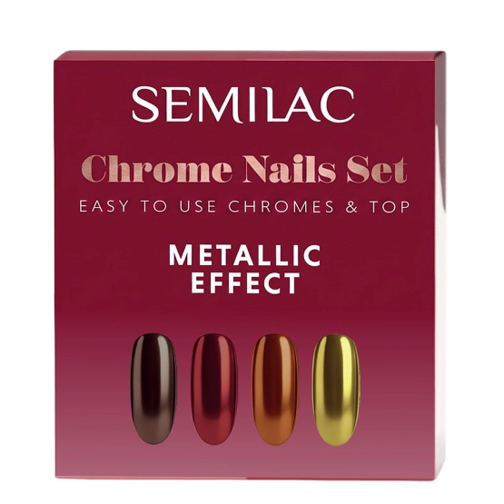 Semilac Chrome Nails Set Christmas Edition - Zestaw do zdobień