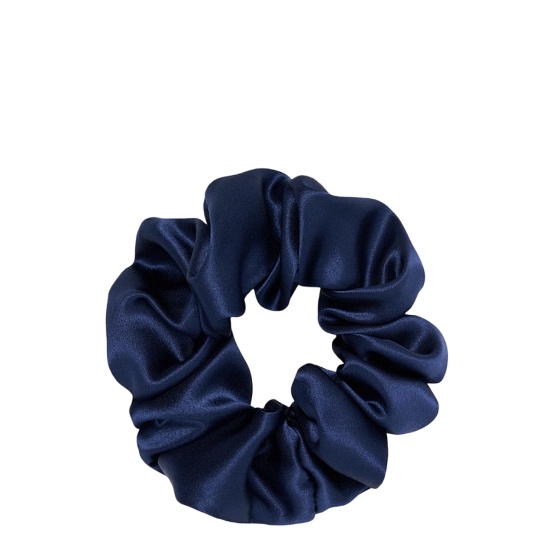 Almania gumka do włosów Scrunchie jedwabna – granatowa