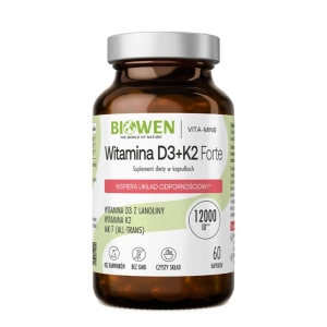 BIOWEN Witamina D3+K2 Forte 12.000iu, 60 kapsułek