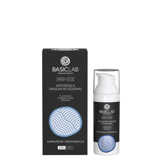 BasicLab Masculis łagodząca emulsja po goleniu ceramidy nawilżenie i regeneracja 50ml
