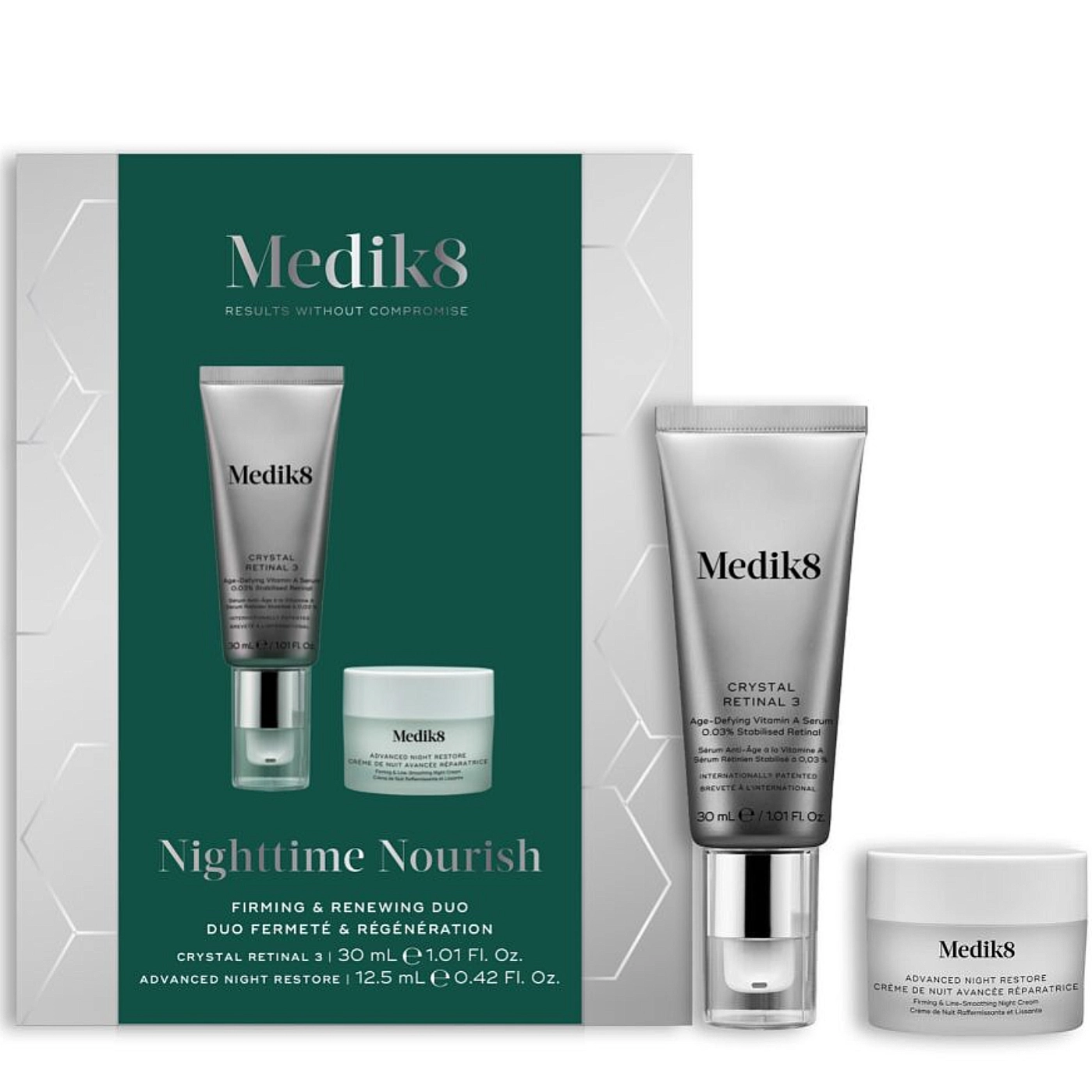 Medik8 Nighttime Nourish - Zestaw Duet Ujędrnienie i Odnowa - Crystal Retinal 3 30ml + Advanced Night Restore 12,5ml