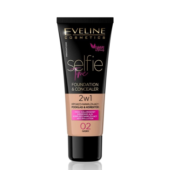 Eveline Cosmetics SELFIE TIME  Kryjąco-nawilżający podkład & korektor 02 30ml