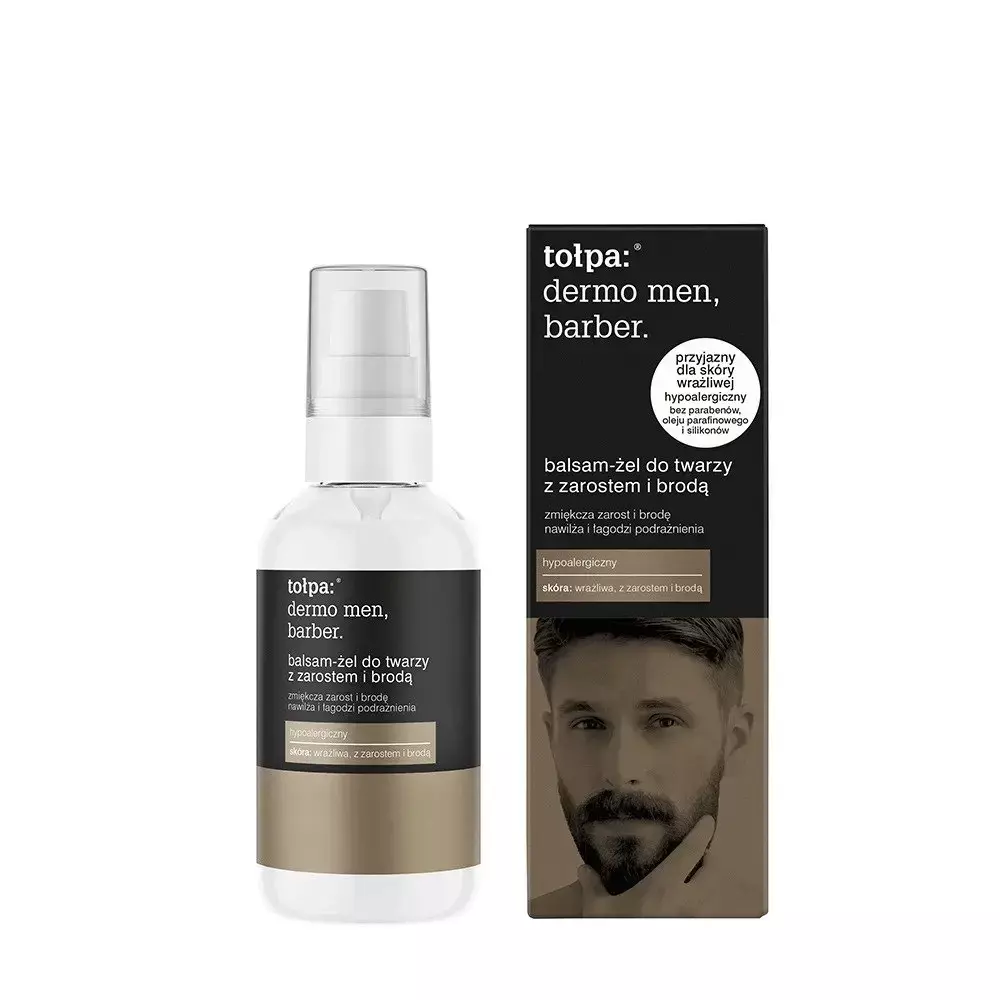tołpa. dermo men, barber. Balsam-żel do twarzy z zarostem i brodą, 75 ml