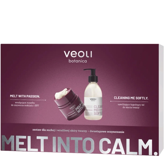 Veoli Botanica Melt Into Calm - Zestaw dla suchej i wrażliwej skóry twarzy – dwuetapowe oczyszczanie