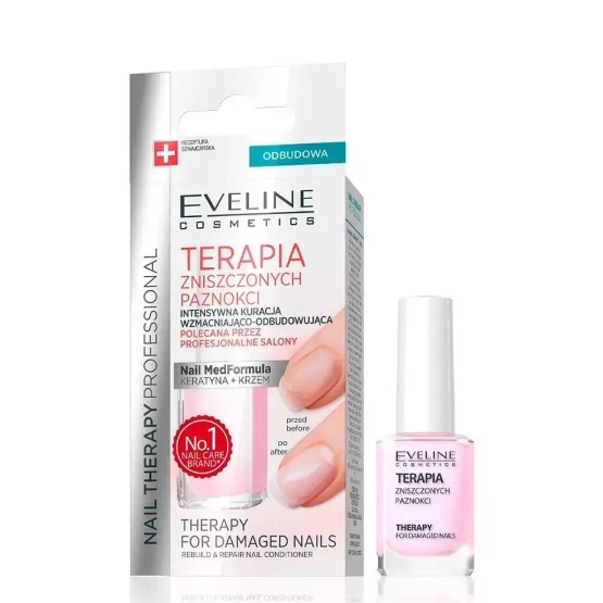 Eveline Cosmetics Nail Therapy Professional terapia zniszczonych paznokci kuracja wzmacniająco-odbudowująca 12ml
