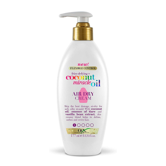 OGX Frizz-Defying + Coconut Miracle Oil Air Dry Cream krem do włosów suchych i zniszczonych 177ml