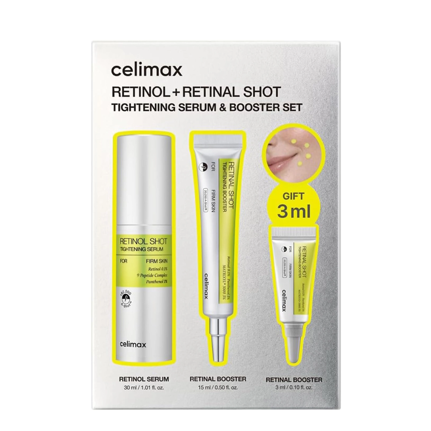 Celimax The Vita-a Retinol + Retinal Shot Tightening Serum & Booster Set - Zestaw Ujędrniający booster z retinalem + serum do twarzy z retinolem