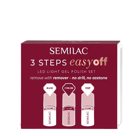 Semilac Easy Off Christmas Set - Zestaw prezentowy z lakierami Easy Off