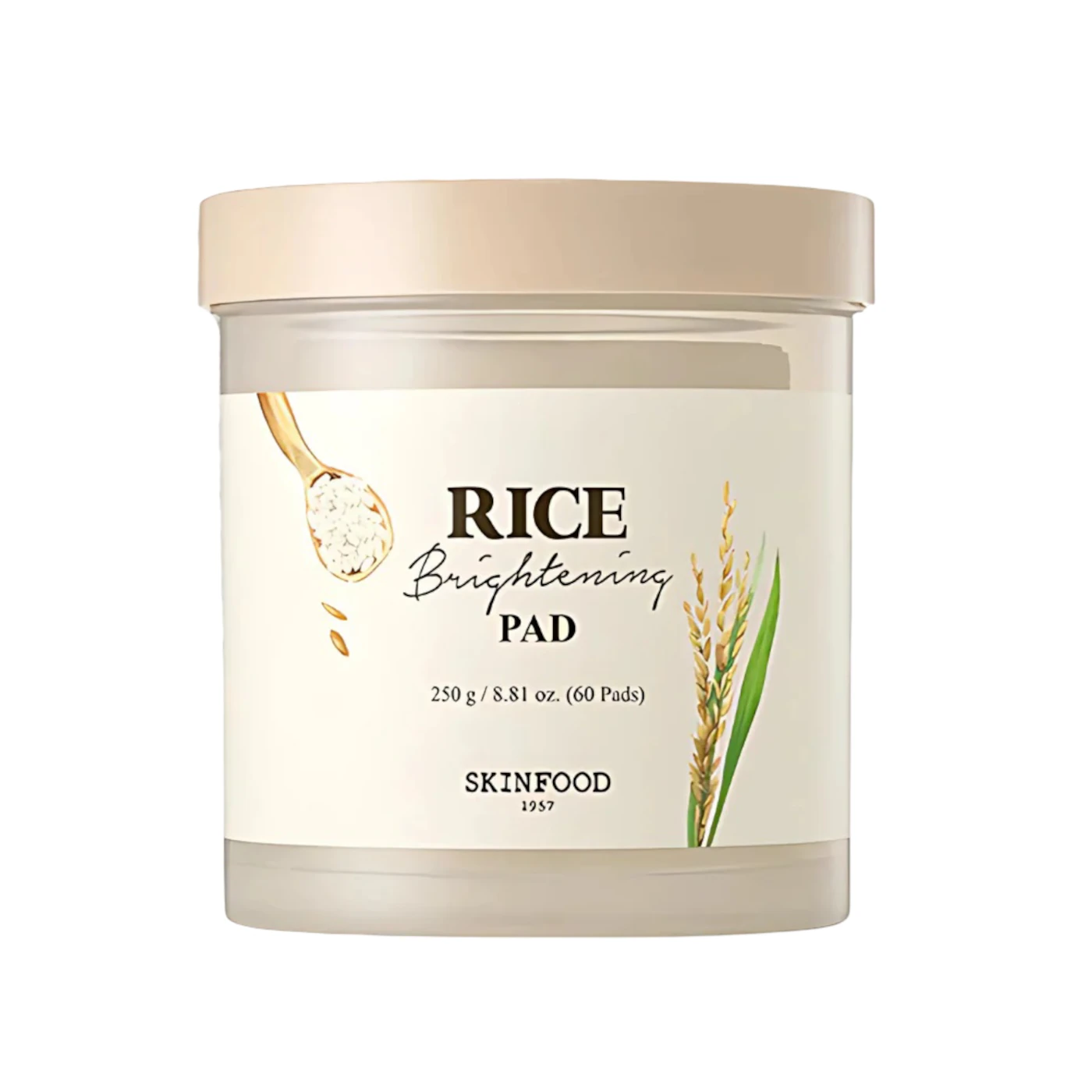 SKINFOOD Rice Brightening Pad Rozświetlające ryżowe płatki do twarzy 60szt.