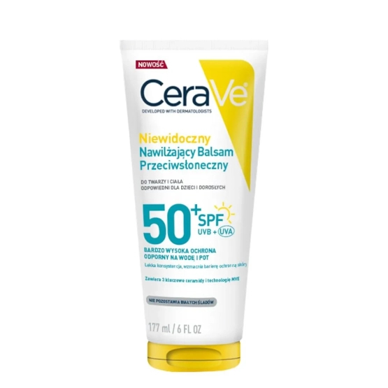 CeraVe Niewidoczny nawilżający balsam przeciwsłoneczny do twarzy i ciała Spf 50, 177ml