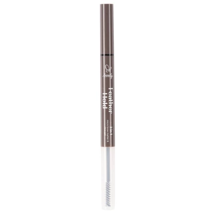 Lovely Feather Hold 2 in 1 Brow Marker & Clear Gel marker i żel do brwi 01