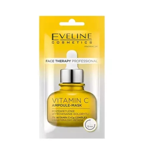 Eveline Cosmetics FACE THERAPY PROFESSIONAL Ampoule mask Vitamin C Maseczka rozświetlająca i wyrównująca koloryt 8ml