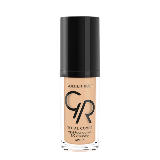 Golden Rose Total Cover 2 in 1 Foundation & Concealer - Kryjący podkład i korektor 2 w 1 - 02