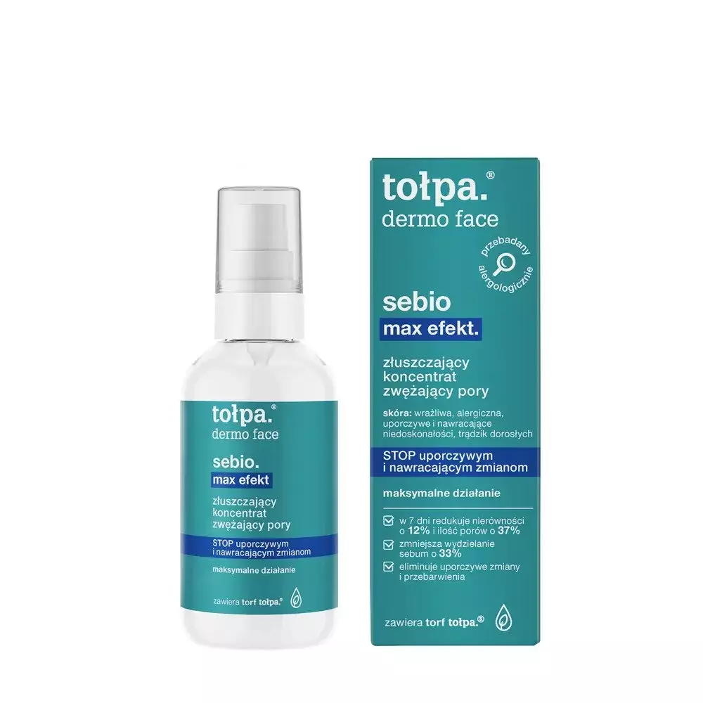 tołpa. dermo face, sebio max effect, złuszczający koncentrat zwężający pory, 75ml 