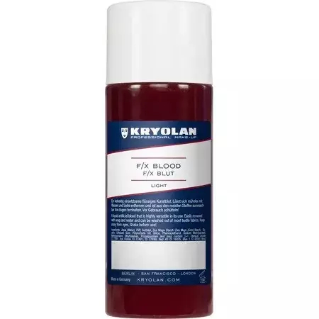 Kryolan 4152 F/X Blood Uniwersalna, zastygająca na skórze sztuczna krew 250ml LIGHT