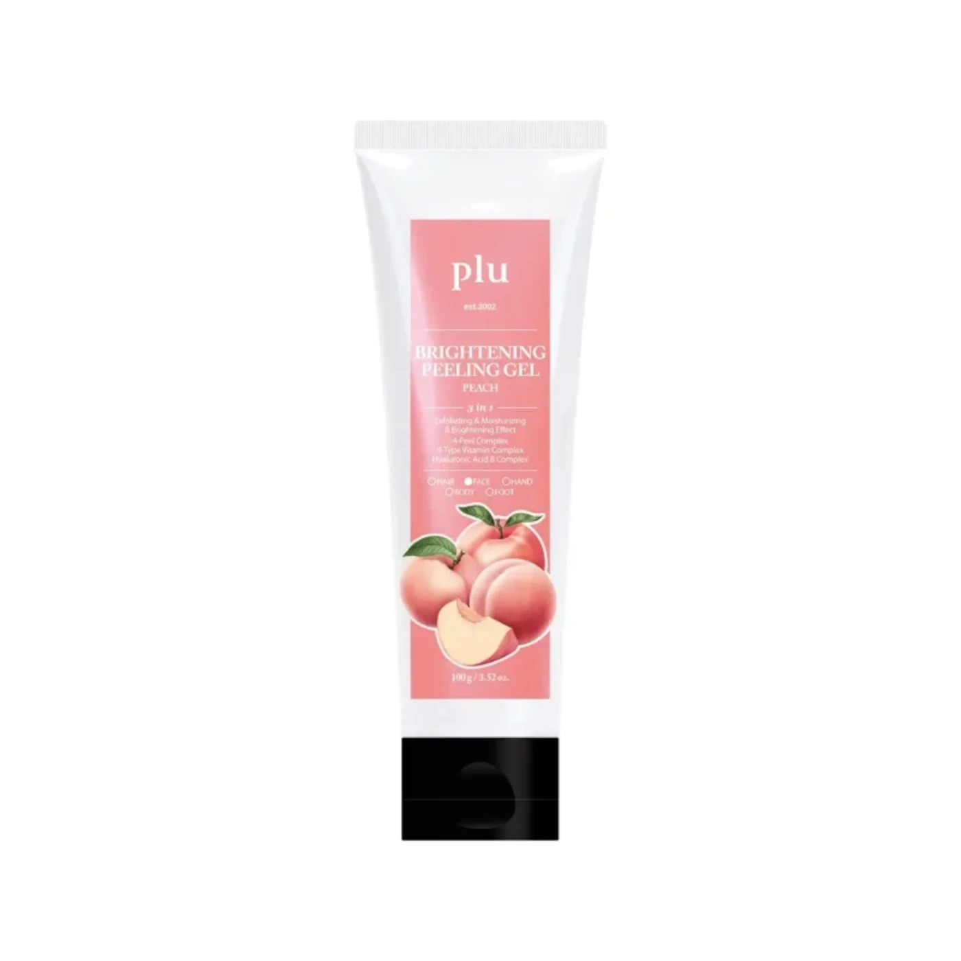 plu Glowing Facial Peeling Gel Peach - rozświetlający żel peelingujący do mycia twarzy 100g