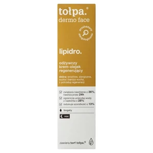 tołpa. dermo face, lipidro. Odżywczy krem-olejek regenerujący BOGATY, NOC, 40 ml