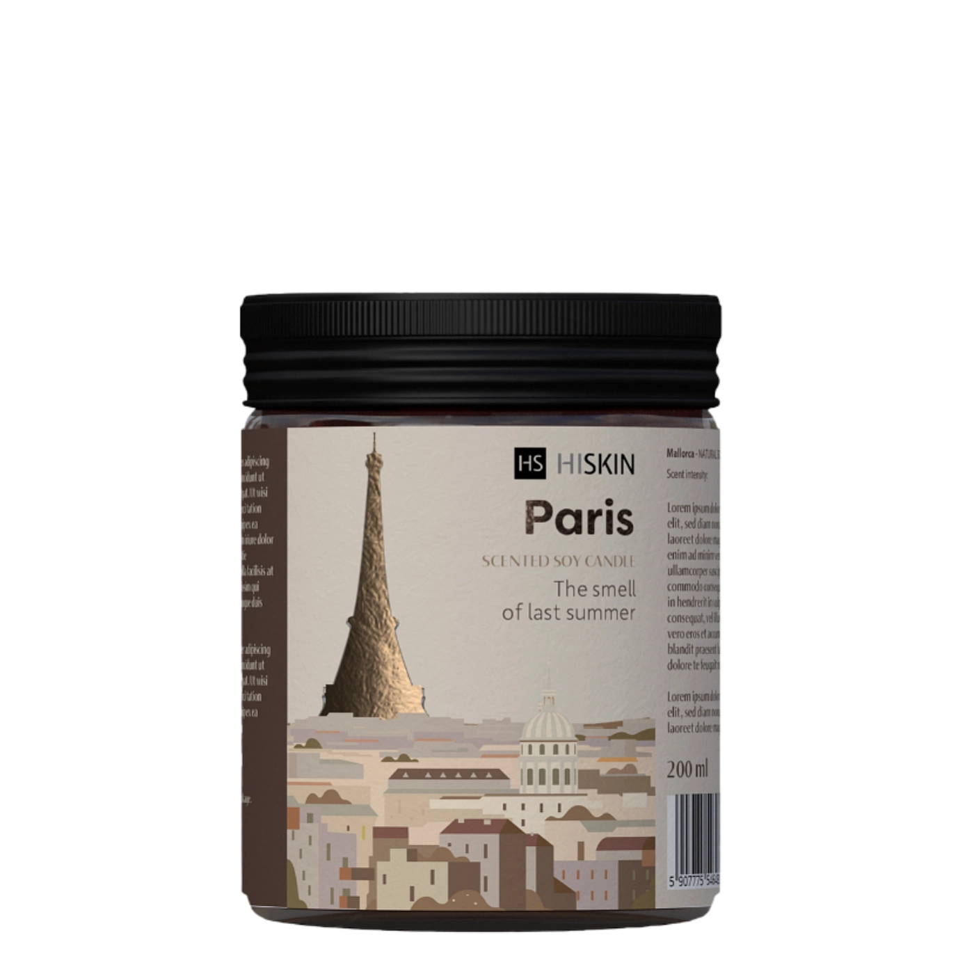 HISKIN BON VOYAGE PARIS Sojowa Świeca zapachowa 200ml