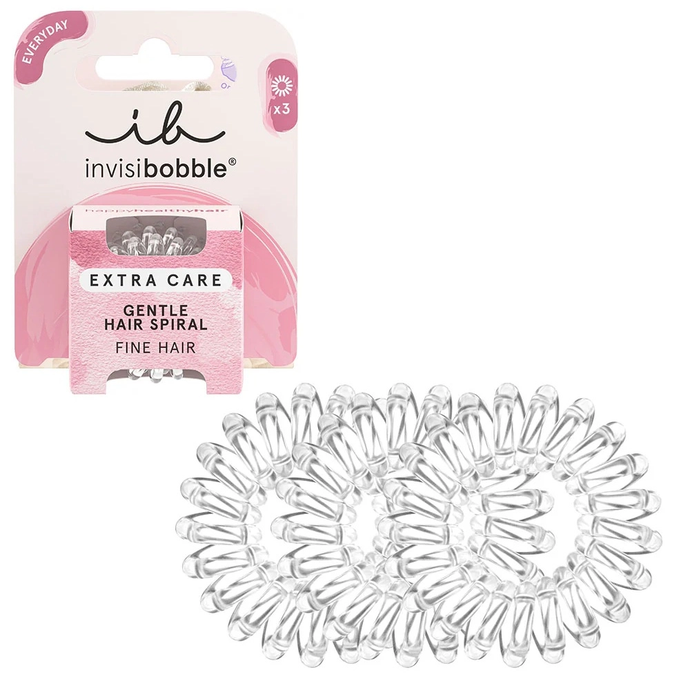 Invisibobble Extra Care gumka do włosów spiralna Crystal Clear 3szt.
