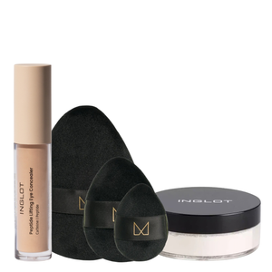 Inglot x M Brush Zestaw do makijażu twarzy Puder pod oczy + puszki + korektor 203