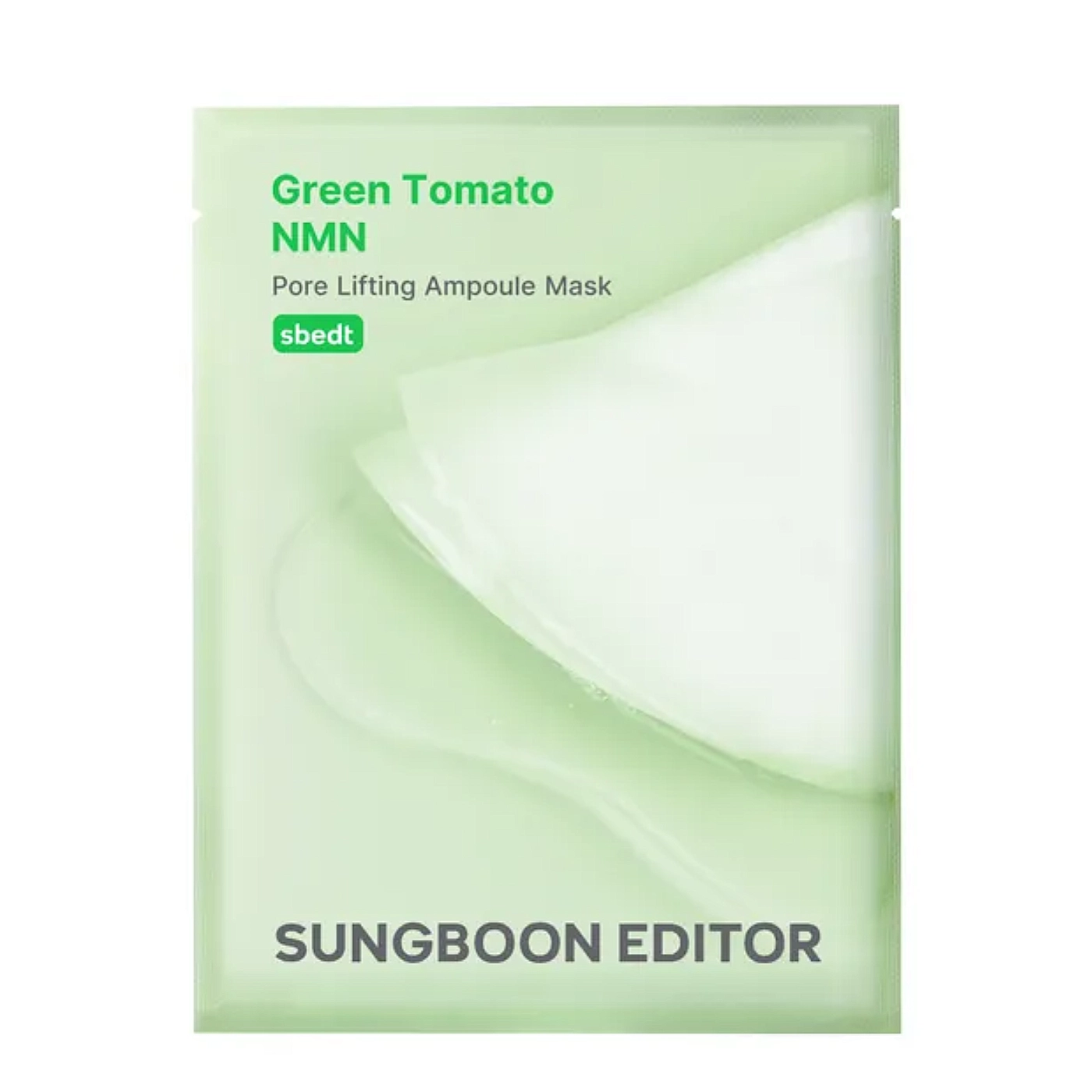 Sungboon Editor Green Tomato NMN Pore Lifting Ampoule Mask - Maska w Płachcie Zmniejszająca Widoczność Porów 1szt.