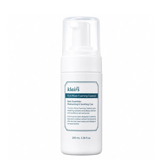 Dear, Klairs Rich Moist Foaming Cleanser - delikatnie oczyszczająca pianka nawilżająca 100ml