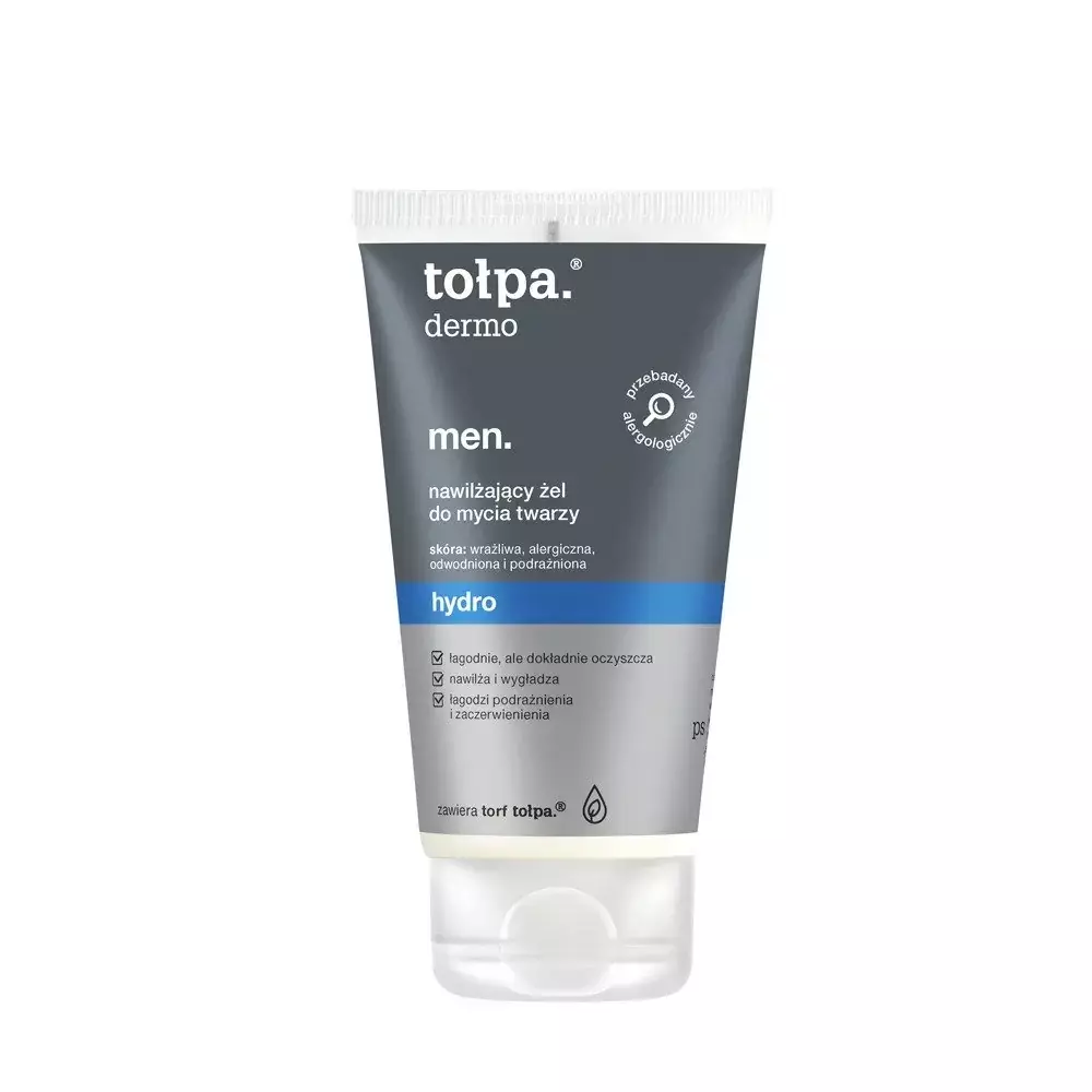 tołpa. dermo men, nawilżający żel do mycia twarzy, 150ml 