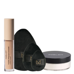 Inglot x M Brush Zestaw do makijażu twarzy Puder pod oczy + puszki + korektor 202