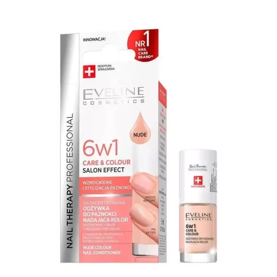 Eveline Cosmetics NAIL THERAPY Skoncentrowana odżywka do paznokci nadająca kolor NUDE