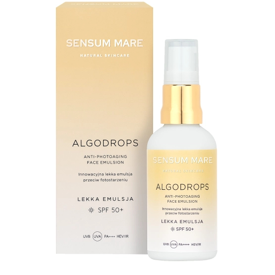 Sensum Mare ALGODROPS Satin Innowacyjna kremowa emulsja ochronna przeciw fotostarzeniu o satynowym wykończeniu SPF 50+ UVB UVA PA++++ HEV/IR