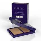 Claresa DUO PALETTE CREAMY & PRESSED - BRONZER, Kremowo-pudrowa paleta do konturowania - bronzer 01 More Sculpted 9,5 g