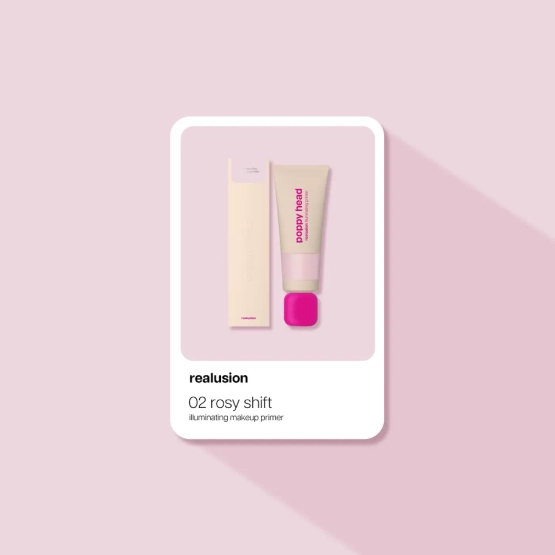 POPPY HEAD Realusion rozświetlająca baza pod makijaż 02 Rosy Shift 30 ml