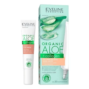 Eveline Cosmetics ORGANIC ALOE + COLLAGEN Płynne płatki pod oczy zmniejszające cienie i obrzęki 20 ml