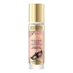 Eveline Cosmetics VARIETE Płynny rozświetlacz do twarzy i ciała 02 ROSE GOLD 30 ml