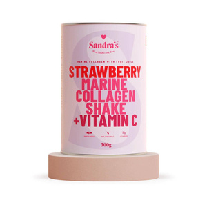 Sandras.fit Strawberry Marine Collagen Owocowy kolagen rybny +wit. C 300g
