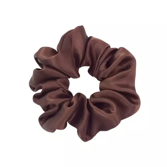 Almania gumka do włosów Scrunchie jedwabna – czekoladowa