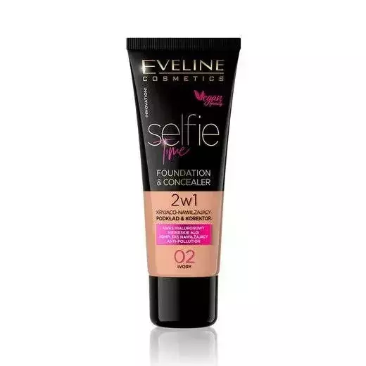 Eveline Cosmetics SELFIE TIME  Kryjąco-nawilżający podkład & korektor 02 30ml