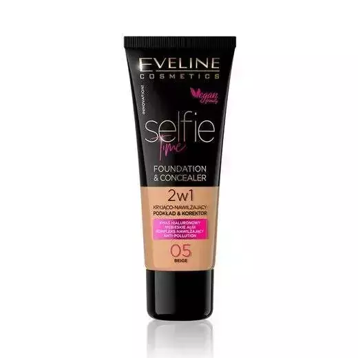 Eveline Cosmetics SELFIE TIME  Kryjąco-nawilżający podkład & korektor 05 30ml