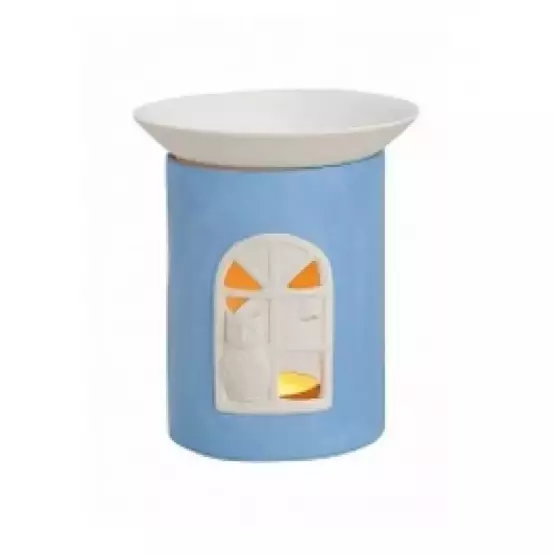 Kringle Candle Kominek ceramiczny okienko sowa niebieski